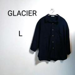 S430 グラシア GLACIER ネイビー ボタン付きシャツ L