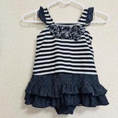 中古品★女の子用水着 ワンピースタイプ フリル付き★110cm