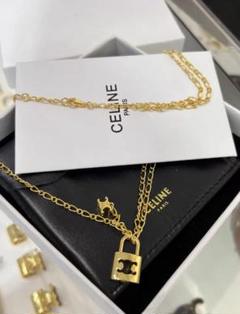 【美品】CELINE トリオンフ ネックレス 正規品 箱付き CELINE セリーヌ トリオンフ ロック ネックレス (CELINE