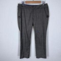 ★美品★ コムサモデルズ スリムフィットパンツ ブラウン チェック柄 Lサイズ