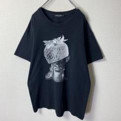 UNDERCOVER Tシャツ L ブラック 苺 顔 プリント アート コットン