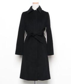 INEDカシミアアンゴラ混ロングコート美品 美品】INED ベージュ ロングコート カシミヤ混アンゴラ ベルト