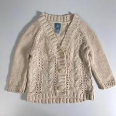 子供服 80㎝ GAP ギャップ カーディガン ベージュ白 ボタン F1A196