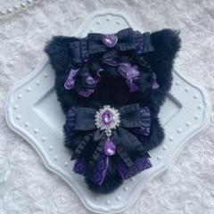 10cm ぬい服　ねこ　紫リボン　着ぐるみ
