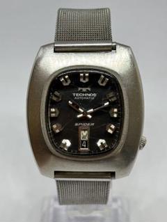 TECHNOS SPIDER デイデイトメンズ 自動巻き時計 黒文字盤　稼働品