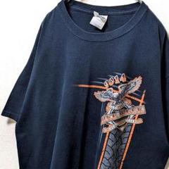 ギルダン デートナビーチバイクウィーク ロゴTシャツ ブラック 黒 L 古着