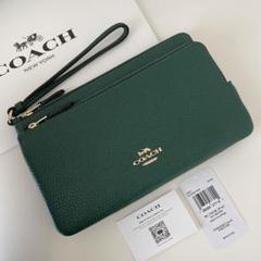 COACH コーチ リストレット ポーチ財布 シグネチャー ネオン