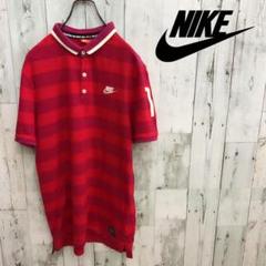 NIKE ナイキ ポロシャツ ピンク レッド ボーダー レディースL相当