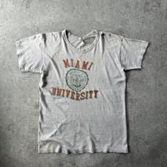 60s ヴィンテージtシャツ USA製 グレー マイアミ大学 XL相当 ボロ
