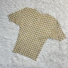 【美品】pleats please 総柄　カットソー　半袖　ベージュ　サイズ3 美品】pleats please 総柄 カットソー 半袖 ベージュ サイズ3