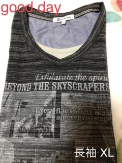 1回着 goodday 長袖　重ね着風　カットソー Tシャツ メンズ　XLサイズのサムネイル