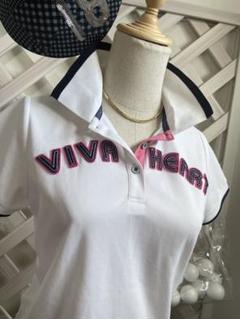 ⭐︎ ４２.極美　VIVA HEART カッコかわいいポロシャツ ホワイトのサムネイル