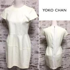 YOKO CHAN バルーンワンピース ペパーミント柄 白ベース 大きいサイズ