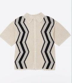 NKNIT zigzag paper knit shirts ivory① zigzag paper knit shirts | NKNIT