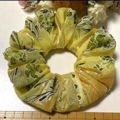 ハンドメイドシュシュ☆花柄イエロー