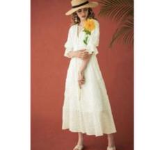 【美品】Estella.K ミラクルウェーブロングドレス グリーン F 完売品