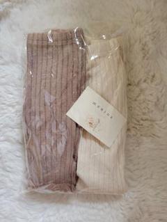 【未使用】menina キッズリブタイツ２足セット　size:4y