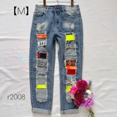 G.D.JEANS クラッシュデニム ダメージジーンズ　ストレート 【M】