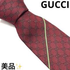 美品 グッチ GUCCI ネクタイ GG柄 シェリーライン シルク レッド 赤 美品 グッチ GUCCI ネクタイ GG柄 シェリーライン シルク レッド