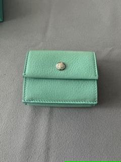 Tiffany & Co. イエロー 三つ折り財布 ティファニー 三つ折り 財布 ec-21646 ライムグリーン TC 美品