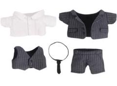 niannyyhouse 20cm人形の服 ストライプスーツ 5点セットB25