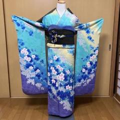 牡丹　孔雀の羽　駒刺繍　金彩　上品　逸品　フルセット　振袖　振り袖 牡丹 孔雀の羽 駒刺繍 金彩 上品 逸品 フルセット 振袖 振り袖