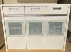 鏡面仕上げ ホワイト 白 食器棚