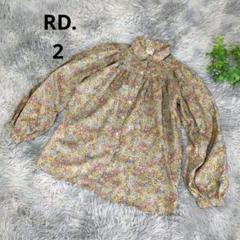 RD. 花柄 ボタンアップ 長袖シャツ 【2】 ブラウン系 ボリューム袖