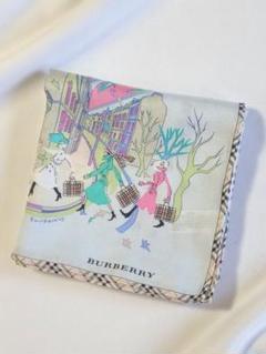 BURBERRY バーバリー 女性 犬 傘 イラスト シルク混 大判ハンカチ