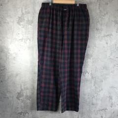 Z3840古着　チェックパンツ　パジャマパンツ　紺　赤　緑　90s Y2K