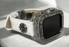 AT3★アップルウォッチバンド　レザーベルト　Apple Watch刻印調カバー
