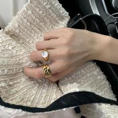 a33☆ゴールド☆新品☆即日発送☆2個セット 指輪☆韓国 クロスリング☆435
