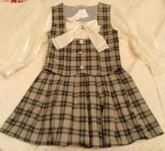 新品 未使用 姫系 清楚系タグ付き チェック柄スカートセットアップ品
