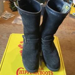 Chippewa ブラック エンジニアブーツ