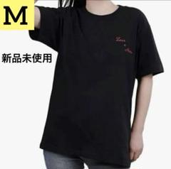 新品❤️ Tシャツ M ブラック コットン100% ロゴ　シンプル　トップス　半袖