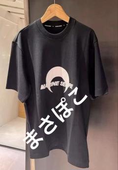 【MARINE SERRE】関税送料込 オーバニックTシャツ 男女兼用 MARINE SERRE ブラック Tシャツ オーバーサイズ - メルカリ