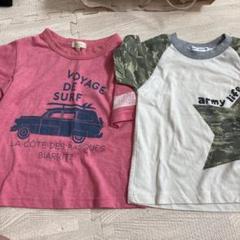 赤いサーフTシャツと迷彩Tシャツセット
