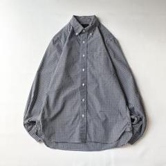 『BEAMS+』シアサッカー／ギンガムチェック／長袖シャツ／刺繍／ボタンダウン