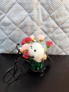 羊毛フェルト シマエナガ長～っい尻尾(@_@。