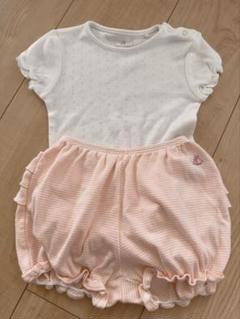 【nextとプチバトー】フリル袖ロンパース２枚　ショートパンツ　セット