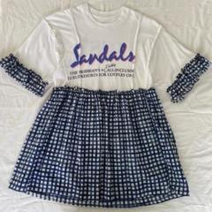 【US古着リメイク フリルTシャツ】レディース