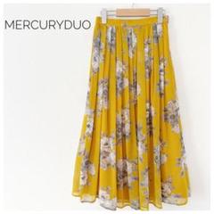 【美品】マーキュリーデュオ　シフォンロングスカート　花柄　イエロー