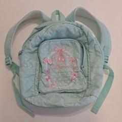 ミントグリーン リボン刺繍リュック