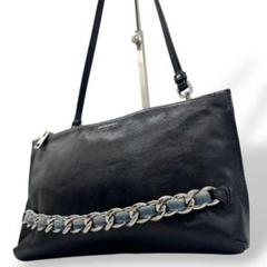 美品　ディーゼル　ショルダーバッグ　黒　チェーン　レザー　DIESEL　s2