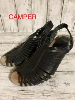 CAMPER カンペール 23 ストラップ ヒール レザー ブラウン 36 - メルカリ