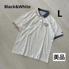 【美品｜コットン｜涼感】Black&White メンズ ゴルフ半袖 ポロシャツ