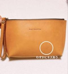 未使用マリメッコ レザーポーチ ウニッコ 型押し本革ブラック黒