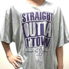 PORTandCOMPANYダメージTシャツ OUTTA グレー 2XL 古着