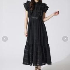 rienda配色ロゴダブルフリルティアードワンピース M rienda ワンピース 配色ロゴダブルフリルティアードワンピース