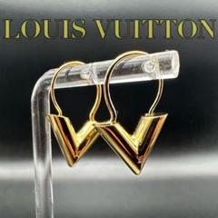 louis vuitton LVロゴ付きクリスタルフープピアス(片耳用)